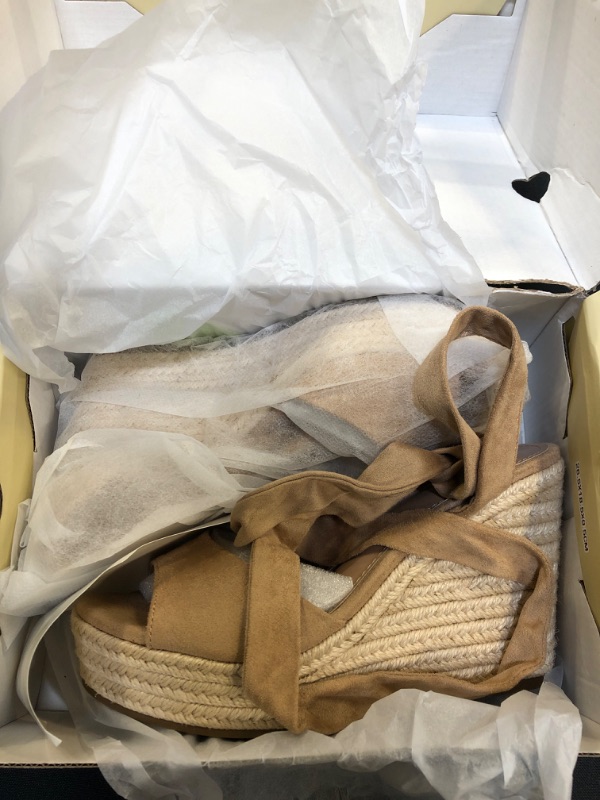Photo 1 of Liyuandian Womens Platform Espadrille Wedges Open Toe High Heel Sandals with Ankle Strap Buckle Up Shoes, Size 7
