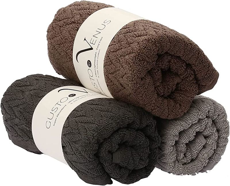 Photo 1 of 3 Piece Premium Quality Cotton Bath Towel Set - 1 (Assorted Pack A, 19 x 35 Inches)

