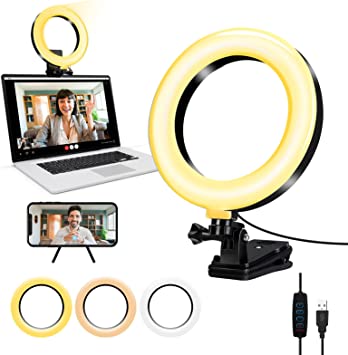 Photo 1 of Video Conference Lighting,Webcam Ring Light for Computer,6.3''Selfie LED Light with 3 Light Modes &10 Level Dimmable,Desk Ring Light for Makeup/PC/Office/YouTube/TIKTok/Live Streaming,Zoom Light
