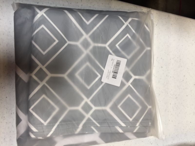 Photo 2 of Gray Geometric Tablecloth and Placemats Set, Moroccan Grey Table Cloth and Placemats Set of 4 for Rectangle Tables, Lattice Plaid Waterproof Tablecloth for Kitchen Dining Room
