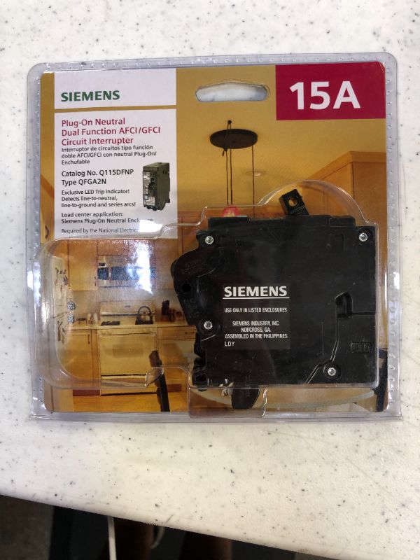 Photo 2 of 5 pack of Siemens 15 Amp 1-Pole Dual Function (CAFCI/GFCI) Plug-On Neutral Circuit Breaker