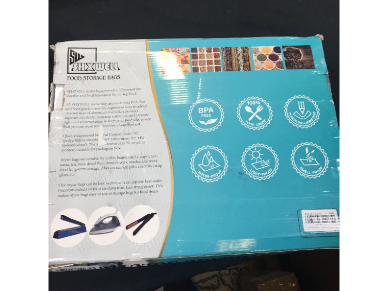 Photo 1 of 5 Gallon Mylar Bags with 2500CC Oxygen Absorbers and Labels, Zipper Resealable Pouches Heat Sealable Bags for Long Term Food Storage (20 pcs)

