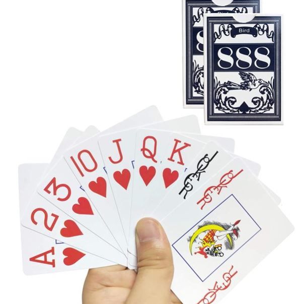 Photo 1 of 4PCS Plastic Playing Cards Jumbo Index Waterproof Fits Bridge Poker, Go Fish, Poker, Blackjack, Hearts Card Games for Pool Beach Water (2 PCS Blue+2 PCS RED)

