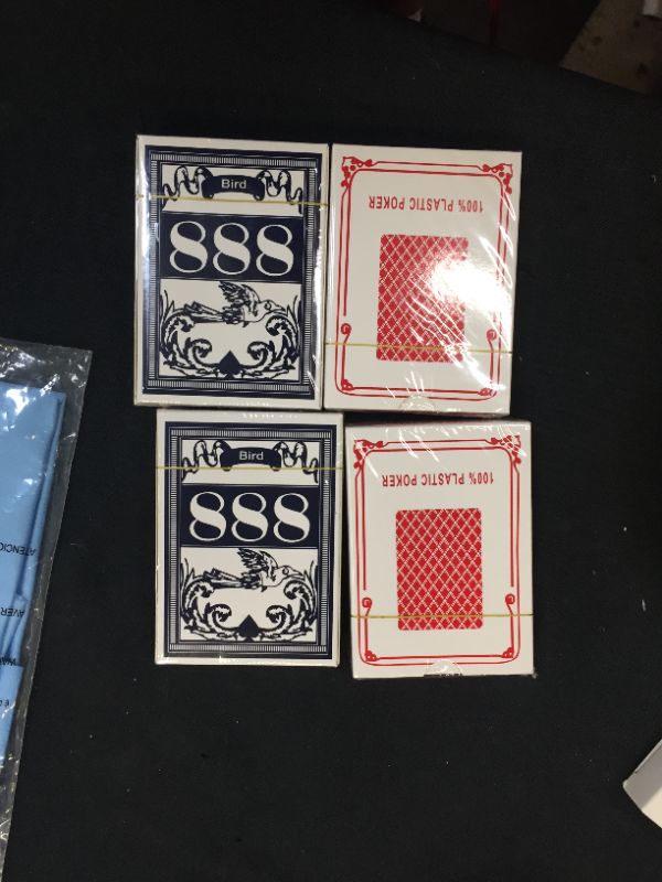 Photo 1 of 4PCS Plastic Playing Cards Jumbo Index Waterproof Fits Bridge Poker, Go Fish, Poker, Blackjack, Hearts Card Games for Pool Beach Water (2 PCS Blue+2 PCS RED)
