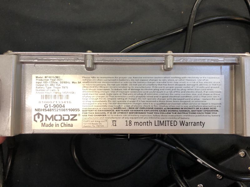 Photo 5 of MODZ Max48 15 AMP Golf Cart Battery Charger Compatible with 48 Volt Yamaha G19 - G22 Models
