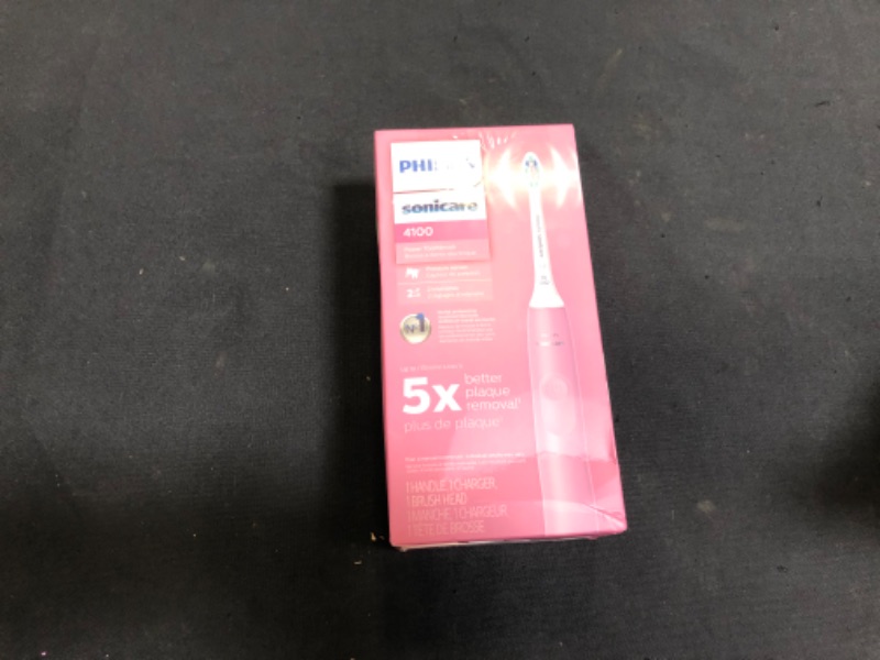 Photo 4 of Philips Sonicare 4100 Power Toothbrush, Rechargeable Electric Toothbrush with Pressure Sensor, Deep Pink HX3681/26
