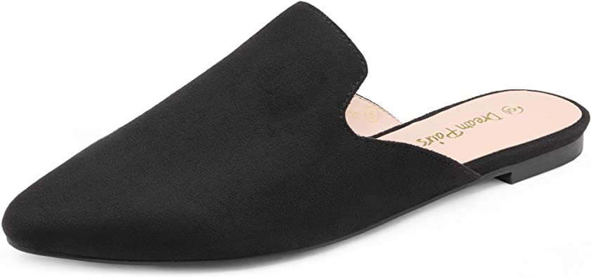 Photo 1 of DREAM PAIRS Women's Flat Mules Pointed Toe Backless Loafer Shoes size 6.5

