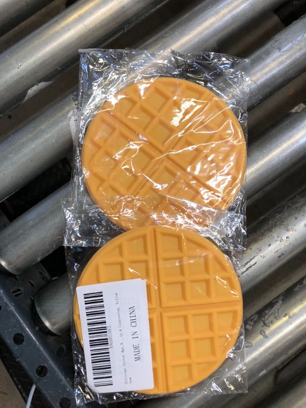 Photo 2 of 2 PACK; Silicone Trivet Mat, ROCKURWOK Silicone Trivets for Hot Pots and Pans, Heat Resistant Pot Holder for Table & Countertop, Waffle, Yellow
