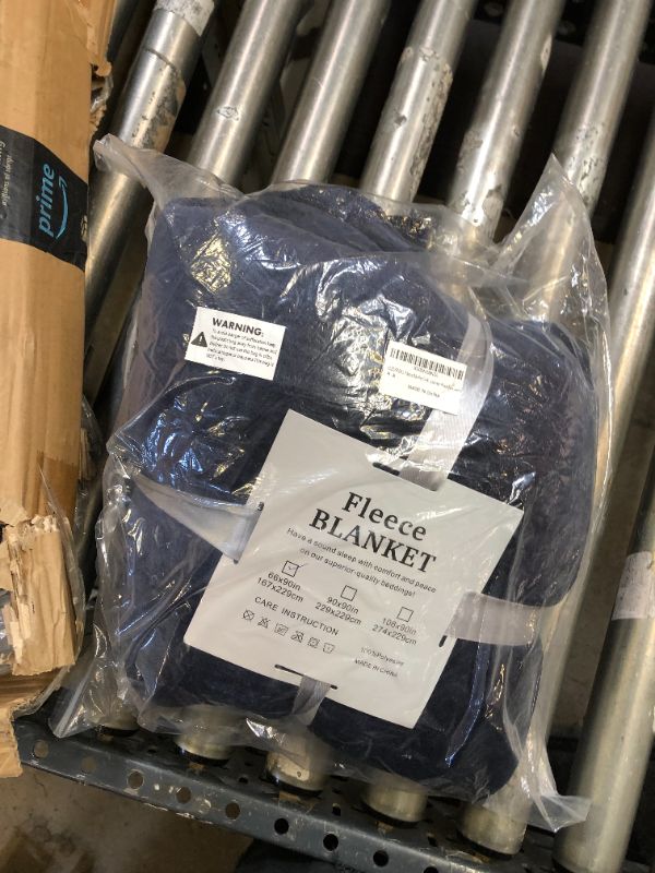 Photo 1 of 66" X 90" FLEECE BLANKET, BLUE 