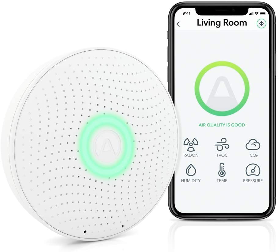 Photo 1 of Airthings 2930 Wave Plus - NO BOX, GREEN LIGHT TURNS ON. NO OTHER ACCESSORIES Radon & Air Quality Monitor (CO2, VOC, Humidity, Temp, Pressure) 20 x 30 x 1
