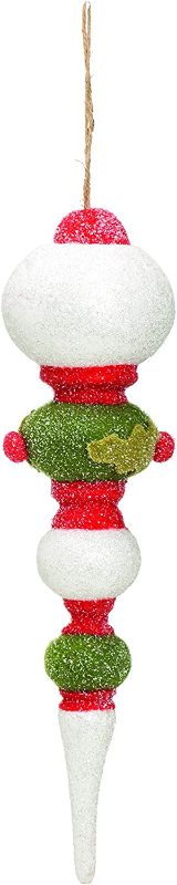 Photo 1 of 2 PACK; Creative Co-Op Small Felt Finial Holly Textile Ornaments, 23.25", Green
