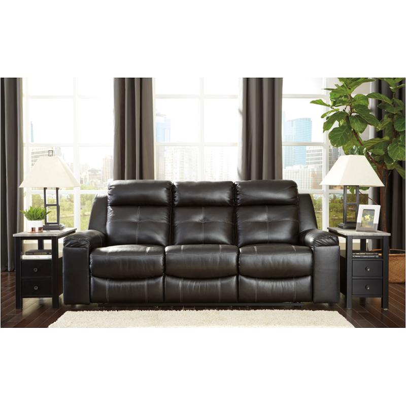 Photo 1 of 8210588 Ashley Furniture Kempten - Black Reclining Sofa
