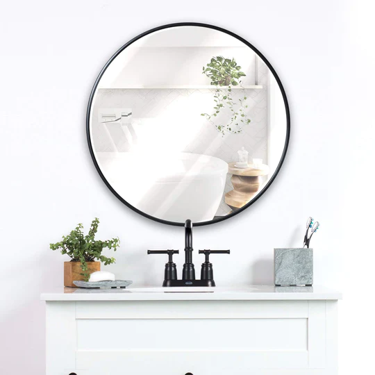 Photo 1 of 24" Rustic Wall Mirror With Thin Metal Frame
