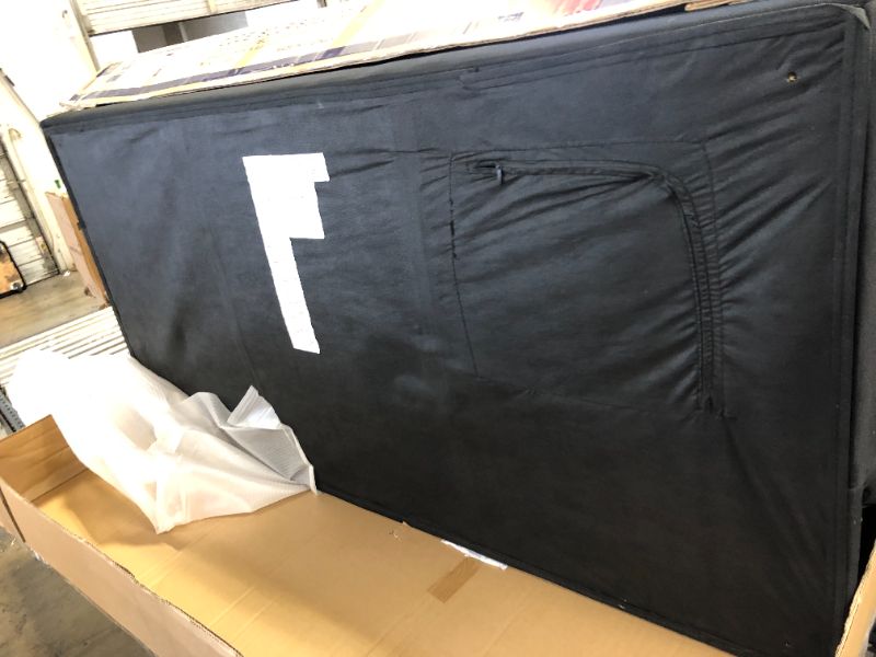 Photo 3 of Zoren 33.1 in. Black Fabric 3-Seater Armless Convertible Tuxedo Sofa
