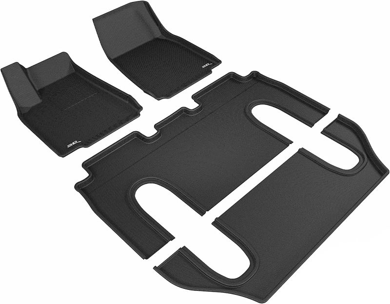 Photo 1 of 3D MAXpider Custom Fit Floor Mat (Black) for 2016-2017 Tesla Model X [Non-folding 6 seat) - Complete Set
