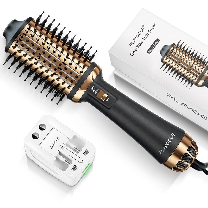 Photo 1 of Plavogue Hair Dryer Brush,Dual Voltage Blow Dryer Brush Volumizer & Negative Ionic One-Step Hot Air Brush in One for Travel Salon Blowout Brush International Upgraded Version
