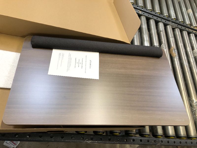 Photo 1 of ATUMTEK 2 in 1 Cushioned Folding Legs Lap Desk for Home Office Working or Writing in Bed, Fits 17 Inch Laptops with Room For A Mouse, Brown

