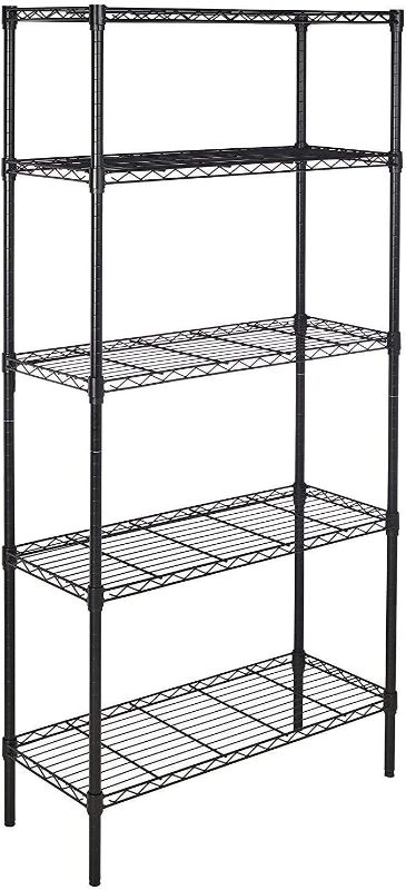 Photo 1 of Amazon Basics 5-Shelf Adjustable, Heavy Duty Storage Shelving Unit (350 lbs loading capacity per shelf), Steel Organizer Wire Rack, Black (36L x 14W x 72H)
PARTS ONLY - BENT / DAMAGED WIRING
