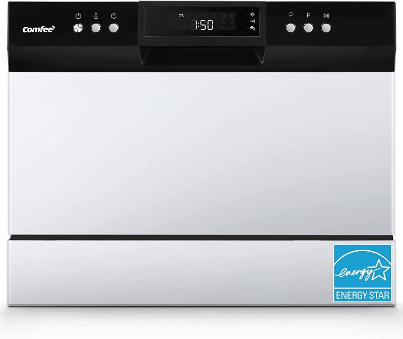 Photo 1 of COMFEE’ Countertop Dishwasher, Energy Star Portable Dishwasher, 6 Place Settings, Mini Dishwasher with 8 Washing Programs, Speed, Baby-Care, ECO& Glass, Dish Washer for Dorm, RV& Apartment--------there are some dents --------
