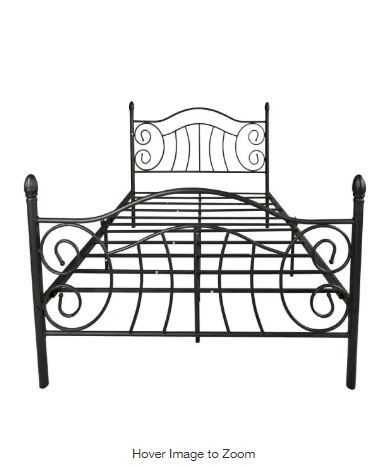 Photo 1 of Black Queen-Size Metal Bed Frame Victorian Vintage Style Platform Foundation Headboard and Footboard-----THE COLOR IS WHITE NOT BLACK USING THE PROFILE PICTURE FOR REFERENCE ONLY ------
