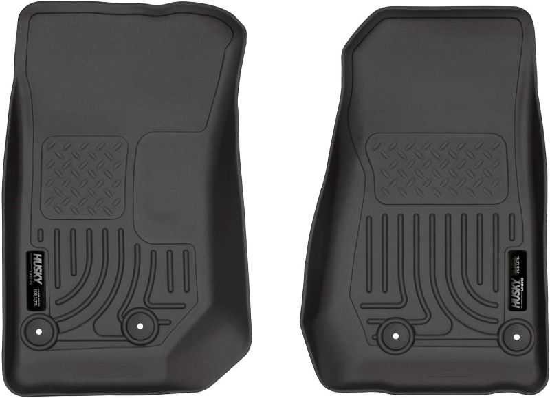 Photo 1 of  Husky Liners Weatherbeater Series | Front Floor Liners - Black | 18041 | Fits 2014-2017 Jeep Wrangler, 2018 Jeep Wrangler JK 2 Pcs.  Box Packaging Damaged, Moderate Use, Scratches and Scuffs on item. 
