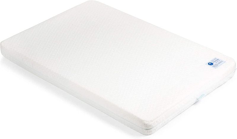 Photo 1 of Bi-Comfer 3.25'' Memory Form Pack n Play Mattress Pad, Firm(for Infant) & Soft(Toddlers) Side with Waterproof & Washable Cover, Mini Crib & Playard Mattress
