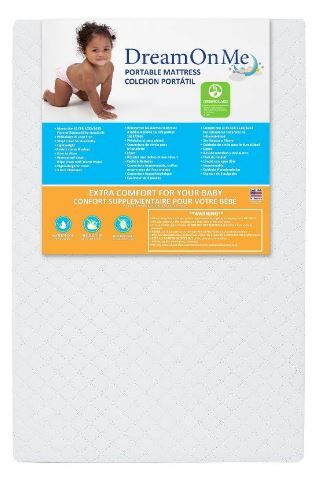 Photo 1 of Dream On Me Portable Crib and Toddler Mattresses - White

