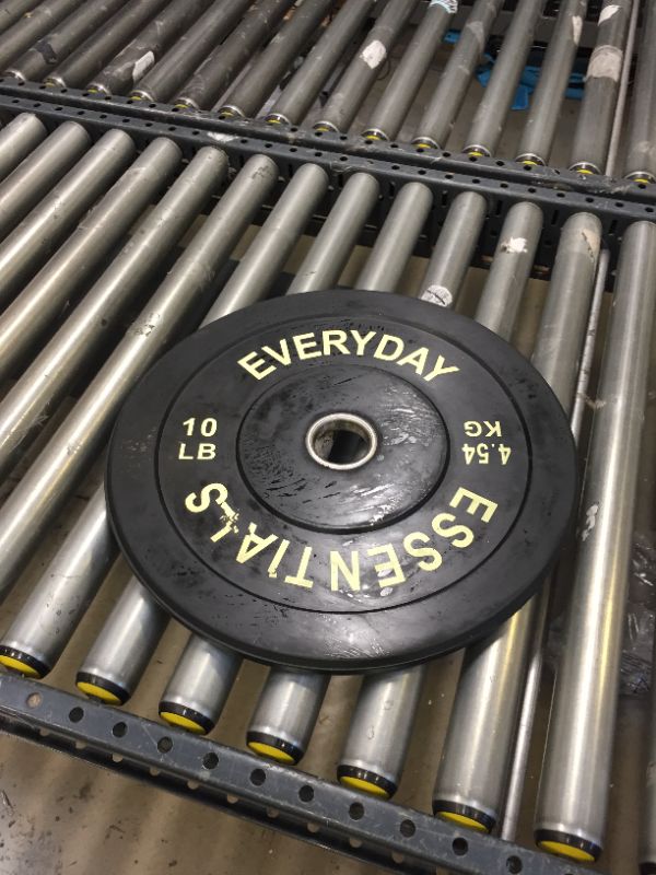 Photo 2 of Everyday Essentials Color Coded Olympic Bumper Plate Weight Plate with Steel Hub,10LB 