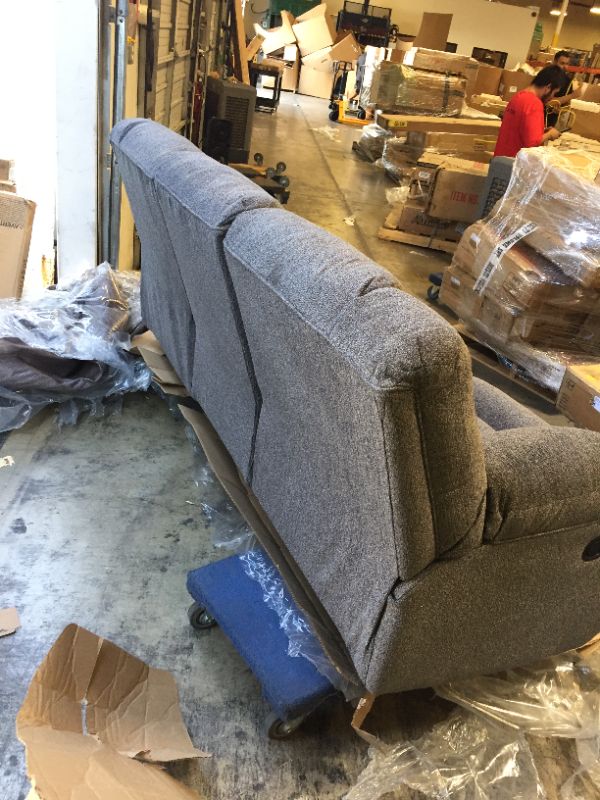 Photo 3 of Clearance Tulen Gray Dual Reclining Sofa --------THERE IS A GREASE SPOT THAT NEEDS CLEANING --------
