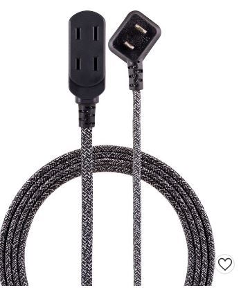 Photo 1 of Cordinate 15' 3 Outlet Polarized Extension Cord Dark Gray


