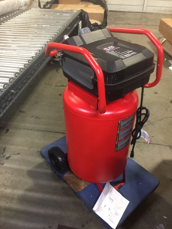 Photo 4 of CRAFTSMAN Air Compressor, 20 Gallon, 1.8 HP, Oil-Free Air Tools, Max 175 PSI Pressure, 2 Quick Coupler, Long Lifecycle Low Noise, Model: CMXECXA0232043, Red------the air filter broke off easily replaceable -------
