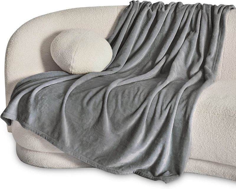 Photo 1 of Bedsure Fleece Throw Blanket for Couch Grey - Lightweight Plush Fuzzy Cozy Soft Blankets and Throws for Sofa, 50x60 inches
