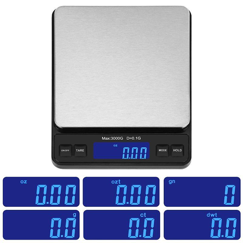 Photo 1 of Weighmax Duo Series W-7800 High Precision 0.1g/0.01oz 3000g Digital Pro Pocket Scale, Serving as Kitchen Scale and Postal Scale
