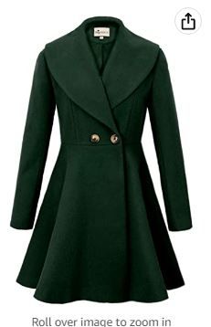 Photo 1 of Begonia.K Women's Wool Trench Coat Lapel Wrap Swing Winter Long Overcoat Jacket medium 
