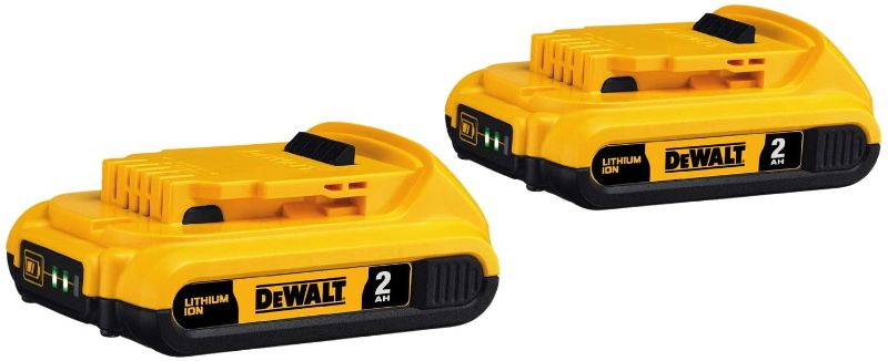 Photo 1 of DEWALT 20V MAX Battery, Compact 2.0Ah Double Pack and charger 