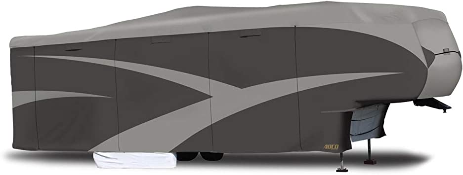 Photo 1 of ADCO 52257 Designer Series SFS Aqua Shed 5th Wheel RV Cover - 37'1" - 40' ,Gray
SMALL TEAR, EASILY PATCHED, SEE PICTURES.