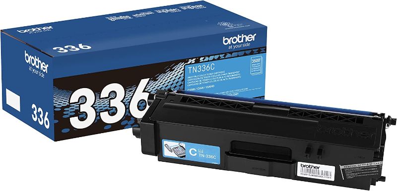 Photo 1 of Brother Genuine High Yield Toner Cartridge, TN336C, Replacement Cyan Toner, Page Yield Up To 3,500 Pages, Amazon Dash Replenishment Cartridge, TN336   factory sealed 
