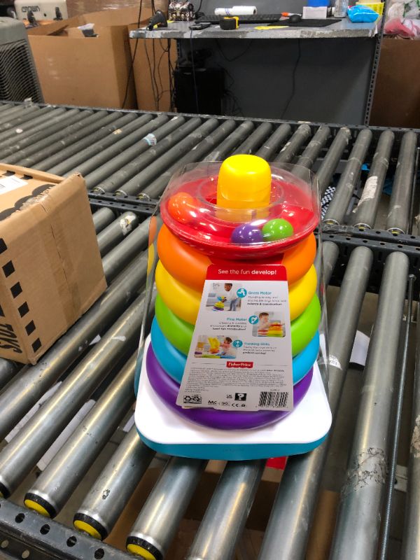 Photo 3 of Fisher-Price Giant Rock-a-Stack Baby Toy, 14+ Inches Tall, Multi-Color Ring Stacking Toy for Infants and Toddlers?
