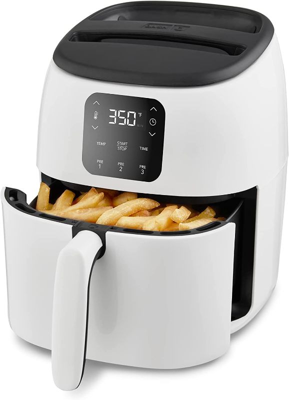 Photo 1 of DASH Tasti-Crisp™ Digital Air Fryer with AirCrisp® Technology, Custom Presets, Temperature Control, and Auto Shut Off Feature, 2.6 Quart - White
