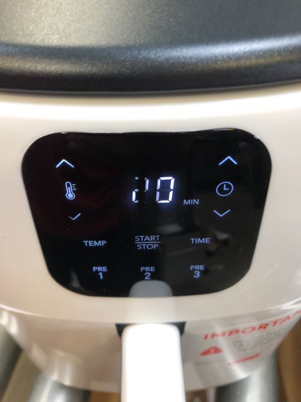 Photo 2 of DASH Tasti-Crisp™ Digital Air Fryer with AirCrisp® Technology, Custom Presets, Temperature Control, and Auto Shut Off Feature, 2.6 Quart - White
