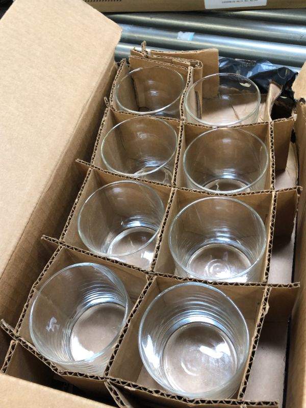 Photo 4 of Amazon Basics Ridgecrest 16-Piece Old Fashioned and Coolers Glass Drinkware Set----missing a glass 
