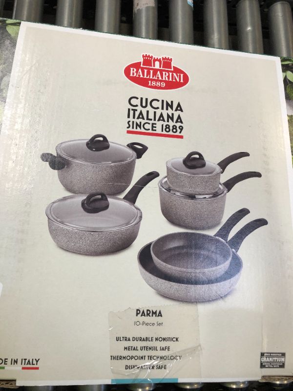 Photo 3 of Ballarini Parma 10-pc. Aluminum Cookware Set-----ONE OF THE LIDS IS MISSING 