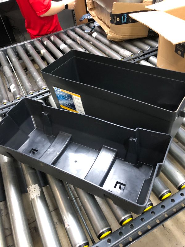 Photo 3 of Camco Heavy Duty Double Battery Box with Straps and Hardware - Group GC2 | Safely Stores RV, Automotive, and Marine Batteries | Measures Inside 21-1/2" x 7-3/8" x 11-3/16" | (55375)
