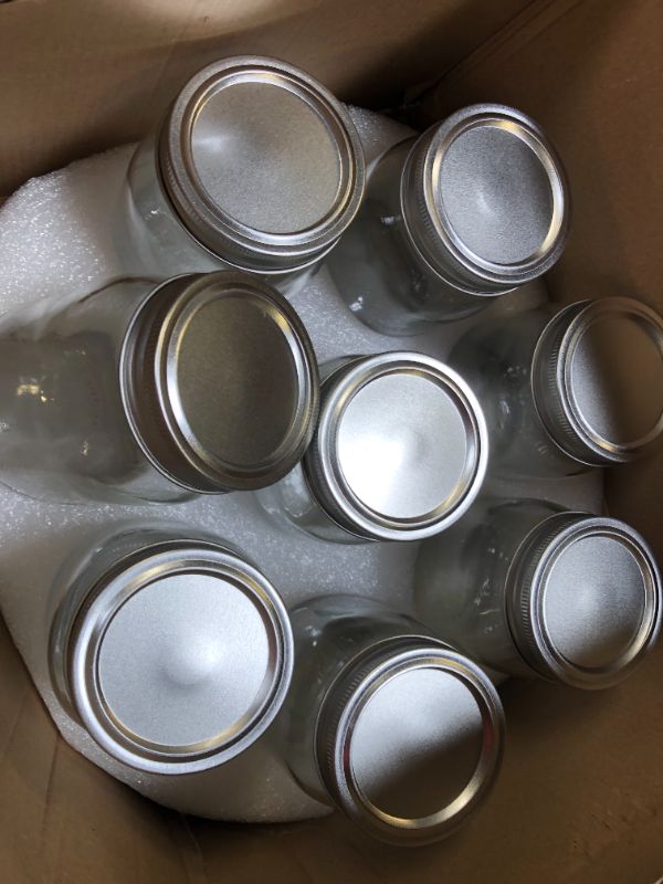 Photo 2 of 15Pack Canning Jars Starter Supplies Kit Set: 8 of 16oz Mason Jar with Lids Regular Mouth, Jar Lifter Funnel Stainless Steel Steam Pot Rack Tongs Bubble...
