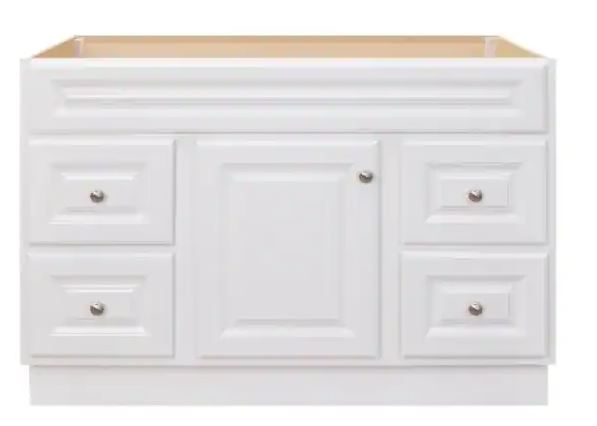 Photo 1 of GLACIER BAY Hampton 48 in. W x 21 in. D x 33.5 in. H Bathroom Vanity Cabinet Only in White
