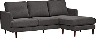 Photo 1 of Amazon Brand – Rivet Goodwin Modern Reversible Sectional Sofa Couch, 88.6"W, Charcoal Grey