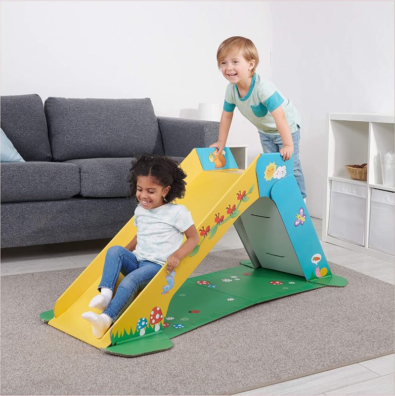 Photo 1 of Pop2Play Toddler Playground Indoor Slide for Kids – Durable Eco-Friendly Foldaway Cardboard Slide (Sunny)