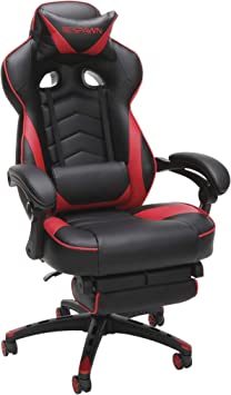 Photo 1 of RESPAWN 110 Racing Style Gaming Chair, Reclining Ergonomic Chair with Footrest, in Red
