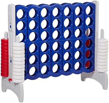Photo 1 of ECR4Kids Jumbo 4-to-Score Giant Game Set, Backyard Games for Kids, Indoor/Outdoor Connect-All-4, Adult and Family Fun Game, 43 Inches Tall, America – Red, White and Blue (Game Only)
