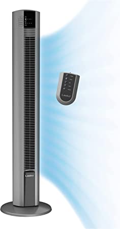 Photo 1 of Lasko Portable Electric 48" Oscillating Tower Fan with Fresh Air Ionizer, Timer and Remote Control for Indoor, Bedroom and Home Office Use, Gray T48310
